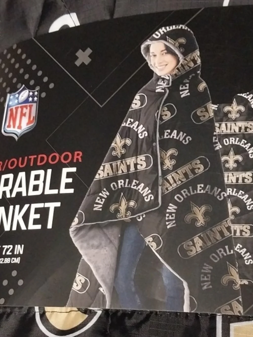 New Orleans Saints Black Wearable /Blanket
